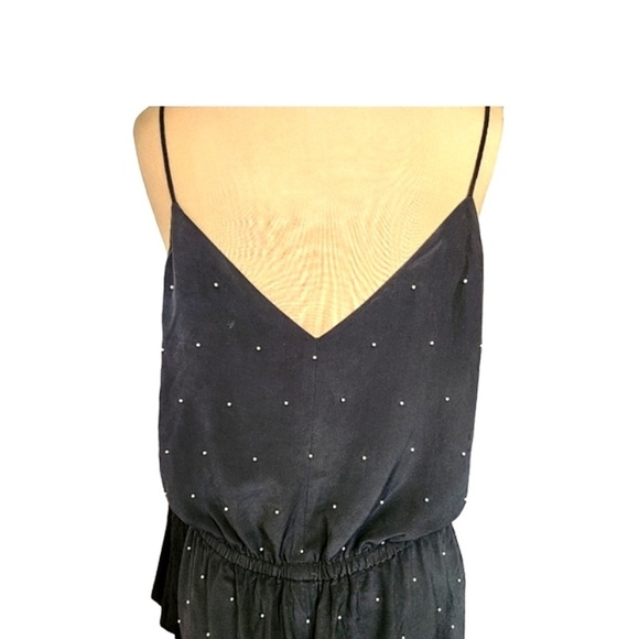 CLUB MONACO Lana hand beaded pearled silk jumpsuit with spaghetti straps size 00 - Picture 9 of 14